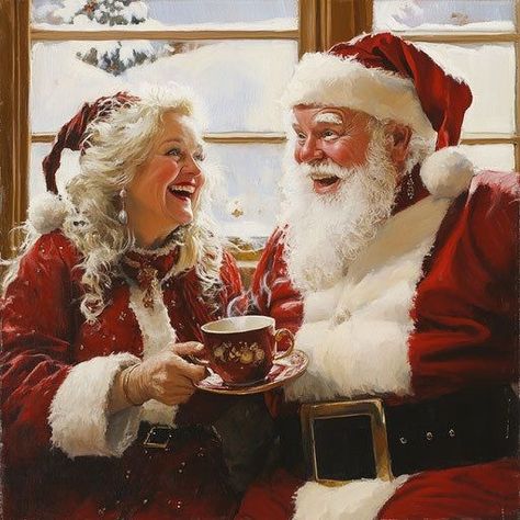 Santa And Mrs Claus Picture, Mr And Mrs Santa Claus, Merchandise Designs, Holiday Marketing, Santa And Mrs Claus, Cool Tattoo Drawings, Thanksgiving Images, Holiday Campaign, Christmas Scenery