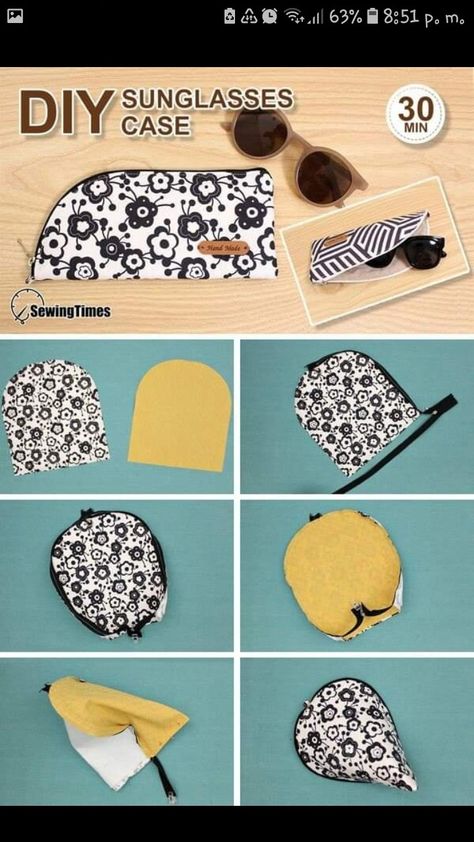 Diy Sunglasses Case, Round Zipper Pouch, Eyeglass Cases Tutorial, Diy Sunglasses, Sewing Handbag, Wallet Sewing Pattern, Zipper Pouch Tutorial, Sewing Pattern Shop, Sewing Easy Diy