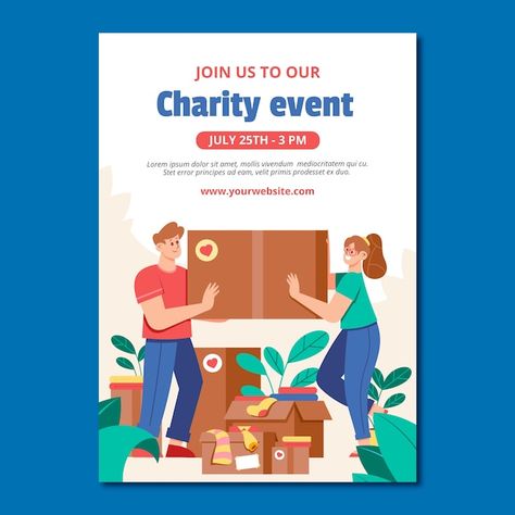 Free vector charity event hand drawn fla... | Free Vector #Freepik #freevector #event-invitation #charity-event #invitation-template #event Green Social Media, Yoga Social Media, Social Media Announcement, Marketing Creative Ads, Social Media Templates Design, Free Social Media Templates, Beauty Social Media, Template Craft, Ads Social Media