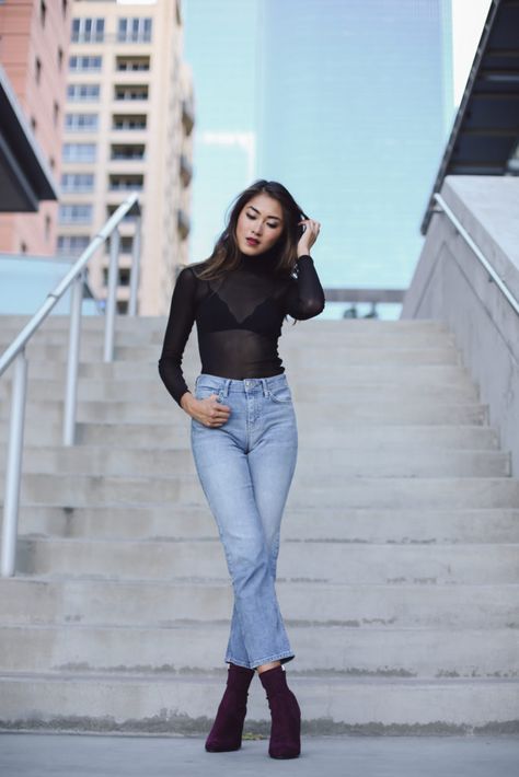 Mesh Turtleneck Outfit, Turtle Neck And Jeans, Girls Turtleneck, Mesh Turtleneck, Women's Shooting, Turtleneck Outfit, Turtleneck Top, Let's Talk About, Turtle Neck Top