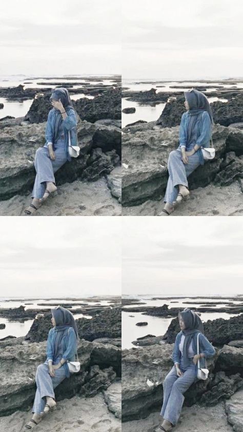 Style Pantai Hijab, Ootd Ke Pantai Hijab, Outfit Hijab Pantai, Outfit Mantai, Ootd Hijab Ke Pantai, Ootd Hijab Pantai, Study Tour, Ootd Poses, Ootd Hijab Casual