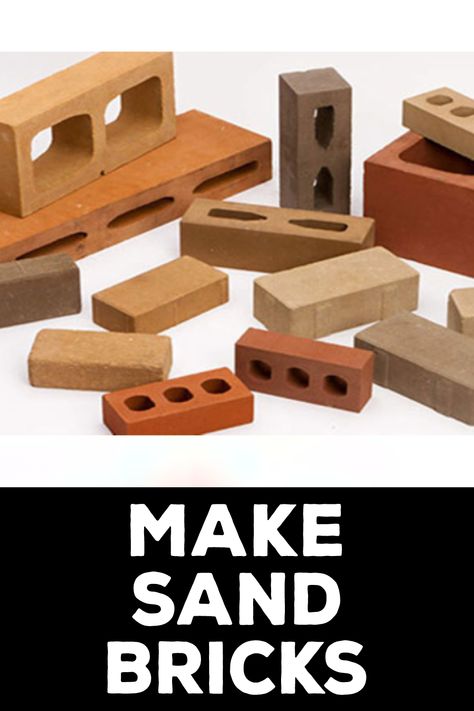 How to Make Sand Bricks Make Your Own Bricks, How To Make Bricks, Diy Bricks, Eco Bricks Projects, How To Make Soil Blocks, Brick Making Machine Diy, Wooden Brick Mold, How To Make Sand, Miniature Brick Mould