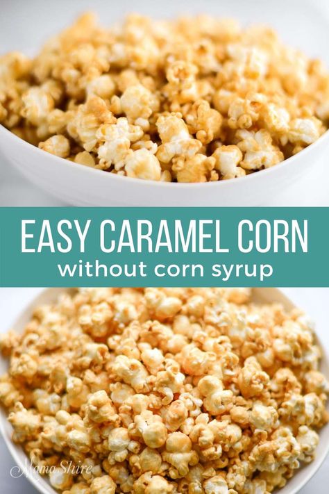 This easy homemade caramel corn is perfectly delicious and is a real crowd pleaser. Made without corn syrup and is dairy-free and gluten-free. Small Batch Caramel Corn, Caramel Corn Easy, Keto Box, Easy Homemade Caramel, Homemade Caramel Popcorn, Homemade Caramel Corn, Popcorn Recipes Easy, Caramel Corn Recipes, Allergy Recipes