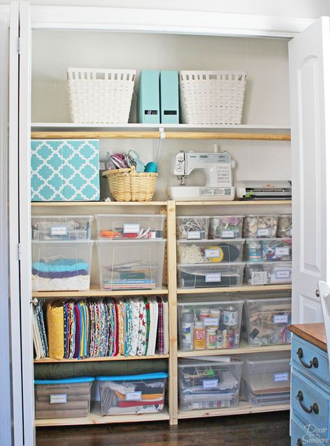 It's too easy to organize your closet with these cheap Ikea Ivar shelves! What a great closet organizer idea! Best of all, this simple closet organization system doesn't require any special tools or assembly! | decorbytheseashore.com Simple Closet Organization, Ivar Shelves, Ikea Ivar Shelves, Easy Closet Storage, Closet Organization System, Ivar Regal, Easy Closet Organization, Closet Organization Cheap, Ikea Closet Organizer