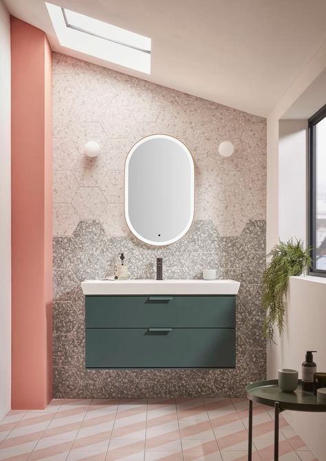 The Bathroom Trends You Need to Know About in 2023 Oak Vanity Unit, Juniper Green, Roper Rhodes, Green Vanity, Basin Unit, Countertop Basin, Big Bathrooms, Bathroom Items, Bathroom Vanity Units