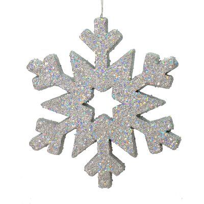 The Holiday Aisle 12"Red Glitter Snowflake Outdoor Color: Silver Traditional Christmas Ornaments, Christmas Tree Lots, Frosted Tree, Flocked Trees, Bubble Lights, Lighted Ornaments, Snowflake Christmas, Snowflake Ornaments, Holiday Ornament