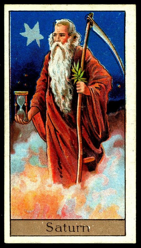 Cigarette Card - Saturn. "Mythological Gods & Goddesses". Saturn Mythology, Mutable Signs, Saturn In Pisces, Mythological Gods, Saturn In Aquarius, Gods Goddesses, Roman Gods, Greek And Roman Mythology, Greek Mythology Art