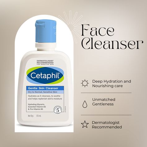 Cetaphil Gentle Skin Cleanser, my ultimate solution for dry to normal, sensitive skin! Experience the refreshing power of 125 ml Hydrating Face Wash, enriched with Niacinamide and Vitamin B5, designed to leave my skin feeling clean, nourished, and irresistibly soft. Cetaphil Face Wash, Cetaphil Gentle Skin Cleanser, Hydrating Face Wash, Gentle Skin Cleanser, Skin Cleanser, Dermatologist Recommended, Vitamin B5, Face Cleanser, Facial Skin