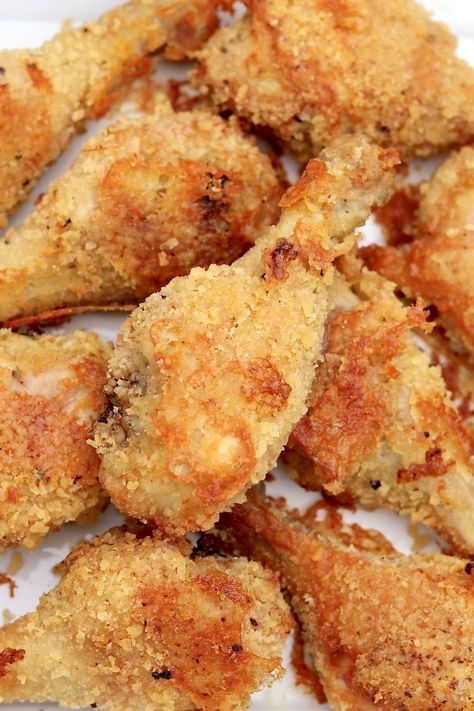 Super Crunchy Oven Fried Drumsticks – The Fountain Avenue Kitchen Oven Fried Chicken Drumsticks Crispy, Oven Fried Drumsticks, Oven Fried Chicken Legs, Picnic Chicken, Fried Drumsticks, Buffalo Chicken Wings Recipe, Perfect Fried Chicken, Fried Chicken Legs, Stephen Baldwin