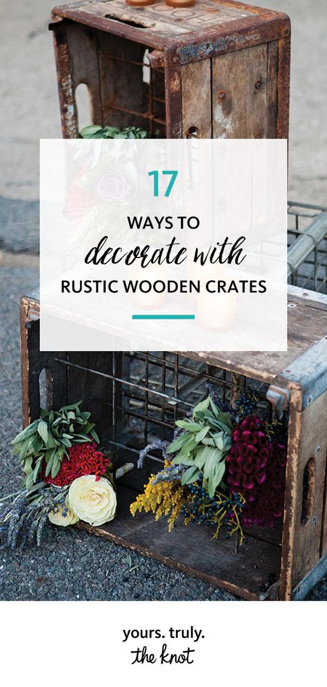 When it comes to the vintage rustic wooden crate, it's all about thinking outside the box. Wine Crates Ideas Decor Wooden Boxes, Wooden Crate Front Porch Decor, Decorating With Old Wooden Crates, Repurpose Wooden Crates, Old Wooden Crate Ideas, Old Crates Repurposed, Decorating With Old Wooden Boxes, Old Wooden Boxes Ideas Decor, Vintage Wooden Box Decor Ideas