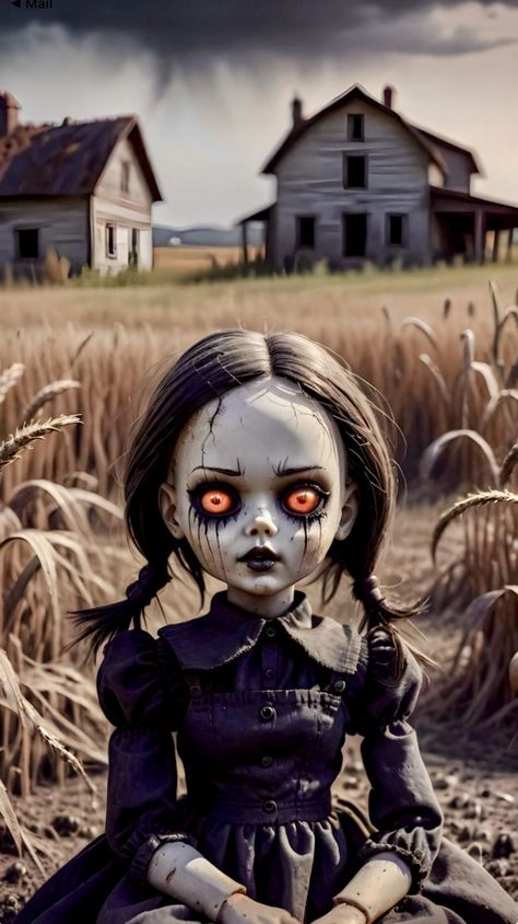 Diy Scary Dolls, Creepy Doll Art, Scary Artwork, Creepy Doll Halloween, Creepy Baby Dolls, Scary Kids, Scary Photos, Doll Tattoo, Creepy Images