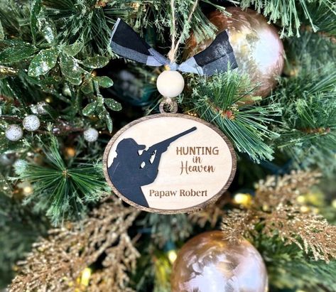 Hunting Christmas Ornaments, Layered Ornaments, Vinyl Christmas Ornaments, Hunting Ornaments, The Deer Hunter, Deer Ornament, Deer Hunter, Memory Tree, Deer Hunters