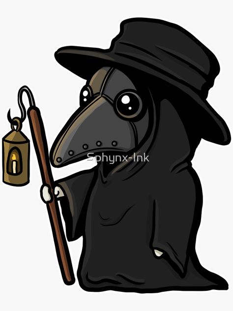 Black Plague Doctor, Doctor Tattoo, Doctor Stickers, Kawaii Pastel Goth, Spooky Stickers, Plague Doctor, Dungeons And Dragons Homebrew, Cute Cartoon Drawings, Flash Art