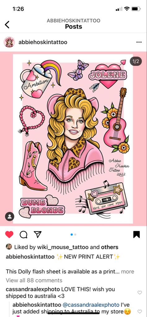 American Traditional Dolly Parton Tattoo, Dolly Parton Traditional Tattoo, Dolly Parton Flash Tattoo, 80s Tattoos Ideas, Dolly Parton Pinup Tattoo, Girly Pop Tattoo, Cute Traditional Tattoos For Women, Girly Traditional Tattoo Flash, Dolly Parton Tattoo Ideas