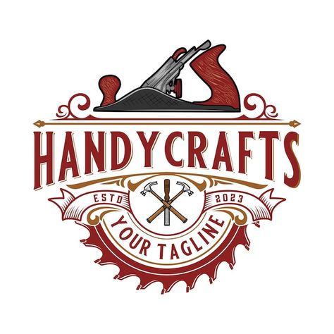 Woodworking vintage logo. hand plane and... | Premium Vector #Freepik #vector #chisel #carpentry-logo #saw-logo #woodwork-logo Woodwork Logo, Carpentry Logo, Interior Design Logo Inspiration, Van Signs, Hand Plane, Ads Creative Advertising Ideas, Advertising Ideas, Woodworking Logo, Logo Hand