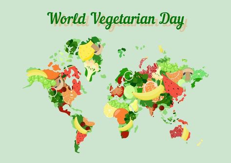 World Vegetarian Day. October 1. World map with fruits and vegetables 7 Wonders Of The World Illustration, Life On Planet Earth Poster, World Map With Countries Full Hd, World Map Hd Image, World Vegetarian Day, Diet Myths, Vegetarian Day, 2022 Quotes, 1 October