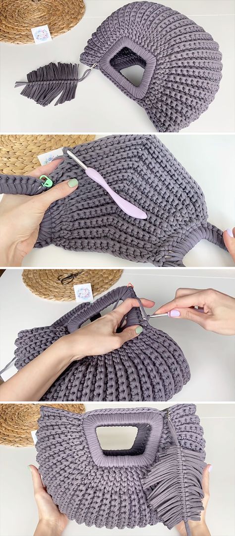 Crochet Pocketbook, Modern Haken, Tote Crochet, Beau Crochet, Free Crochet Bag, Crochet Bag Tutorials, Crochet Bag Pattern Free, Bag Pattern Free, Crochet Clutch