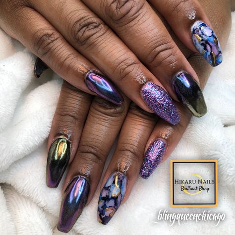 Blue Marble Nails Acrylic, Dark Blue Marble Nails, Nails 2023 Chrome, Marble Nails Acrylic, Blue Marble Nails, Fall Nails 2023, Purple Marble, Nails 2023, Marble Nails