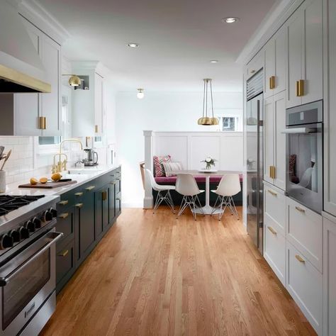 75 Beautiful Galley Kitchen with No Island Pictures & Ideas - May, 2021 | Houzz Kitchen With No Island, Wide Galley Kitchen, Large Galley Kitchen, Small Wet Bar, Cozy Bungalow, White Built Ins, Kitchen Layout Ideas, Corridor Kitchen, Galley Kitchen Design