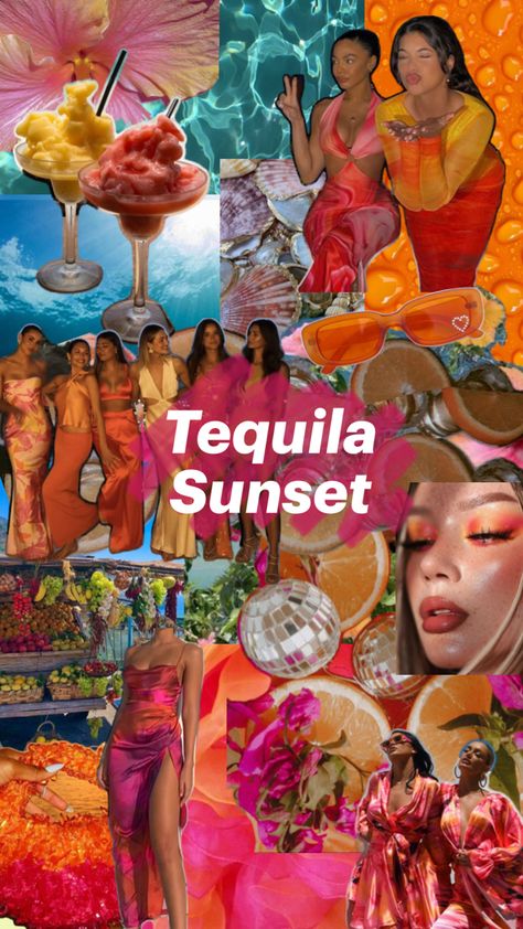 Tequila Sunset, Ibiza Party, Sunset Party, 21st Party, Birthday Dinner Party, Bachelorette Themes, Bridal Bachelorette Party, Sunset Colors, Hen Do