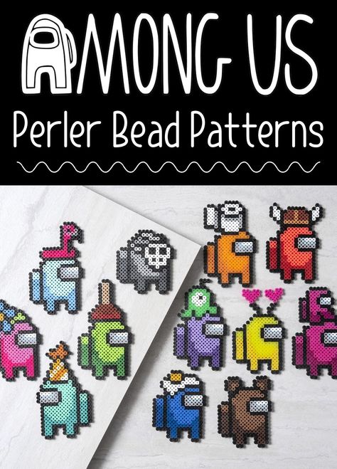 Get 14 patterns for Among Us perler beads! There are a variety of options perfect for anyone who loves this multiplayer video game. Among Us Perler Beads, Kids Crafts Summertime, Cheap Kids Crafts, Video Game Perler, Pattern Game, Geek Crafts, Perler Crafts, Diy Perler Bead Crafts, Diy Perler Beads