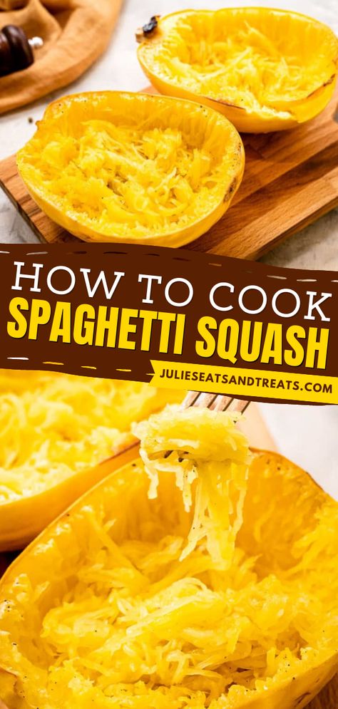 Learn how to cook Spaghetti Squash for your healthy food ideas! This easy and healthy side dish is a hit for everyone. Pin this recipe for later! Spaghetti Squash Cook Time, Roast Spaghetti Squash, Spaghetti Squash Recipes Easy, Cook Spaghetti Squash, Cooking Spaghetti Squash, Delicious Spaghetti, Healthy Food Ideas, Easy Whole 30 Recipes, Healthy Side Dish