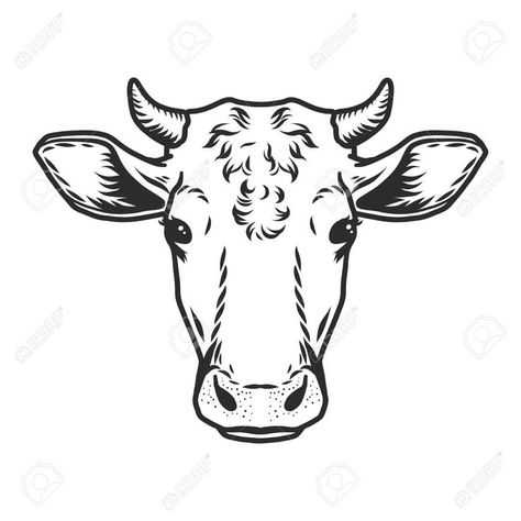 Cow Head Template, Cow Head Drawing, Head Template, Line Drawing Tattoos, Template Images, Cow Drawing, Face Outline, Head Drawing, Cow Face