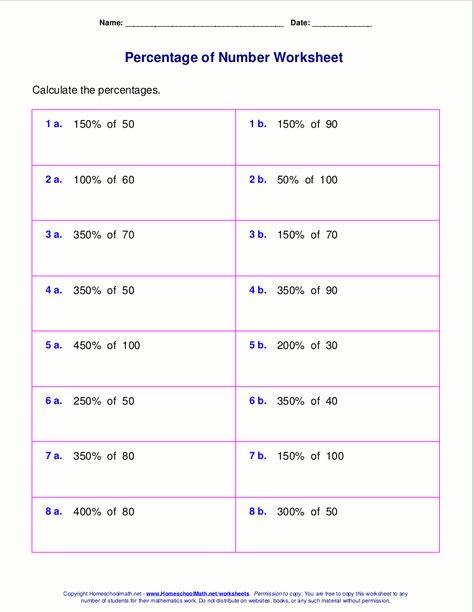 Free printable percentage of number worksheets Percent Of Change, Percent Of A Number, Number Worksheet, Money Worksheets, Scientific Notation, Free Kindergarten Worksheets, Word Problem Worksheets, Number Words, 1st Grade Worksheets