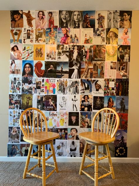 Pic collage from magazine covers Magazine Cover Backdrop, Magazine Wall Decor, Magazine Backdrop, Magazine Decor, Spot Foto, Magazine Wall, Karaoke Room, Pic Collage, Cape Fashion