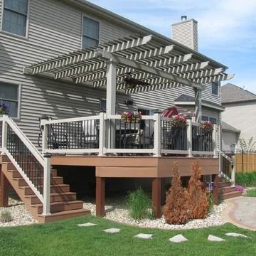 Composite Deck With Pergola - Photos & Ideas | Houzz Composite Decks, Pergola Pictures, Composite Deck, Deck With Pergola, Composite Decking, Pictures Ideas, Photos Ideas, Decks, Pergola