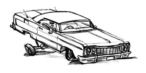 Low Rider Drawings, Coloring Pages Cars, Lowrider Drawings, Lowrider Hydraulics, Sneakers Illustration, Cars Coloring, Face Proportions, Chicano Love, Card Tattoo Designs