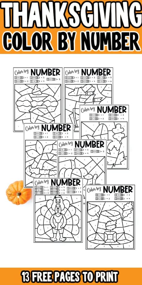 Thanksgiving Printables Preschool, Thanksgiving Color By Number Free, Color By Number Printable Free, Thanksgiving Puzzles, Thanksgiving Color By Number, English Preschool, Thanksgiving Puzzle, Free Printable Thanksgiving, Boredom Busters For Kids