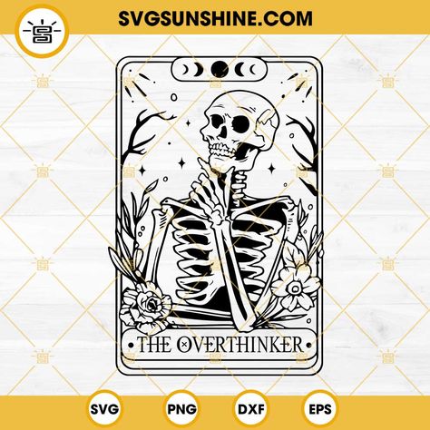 2.99Skeleton The Overthinker Tarot SVG, Overthinker SVG, Skeleton SVG, Skull Tarot Card SVG Tarot Svg Free, Cat Tarot Card Tattoo, La Luna Tattoo, Flash Sleeve, Black Bujo, Tarot Svg, Tarot Card Svg, The Overthinker, The Reader Tarot Card