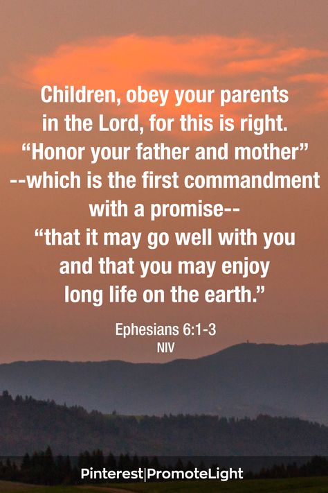 #ObeyYourParents #Obedience #ObeyingYourParentsIsRight #HonorYourFatherAndYourMother #TheFirstCommandmentWithAPromise #Obey #HonorYourParents #VerseOfTheDay #DailyVerse #BibleVerse #Bible #Jesus #Children #Parents #Christ #JesusChrist #ThankYouJesus #GodTheFather #Father #Mother #TheWay #TheTruth #TheLife #PromoteLight Obey Your Parents, Daily Verses, Thank You Jesus, God The Father, Verse Of The Day, Longer Life, Bible Study, Jesus Christ, Verses