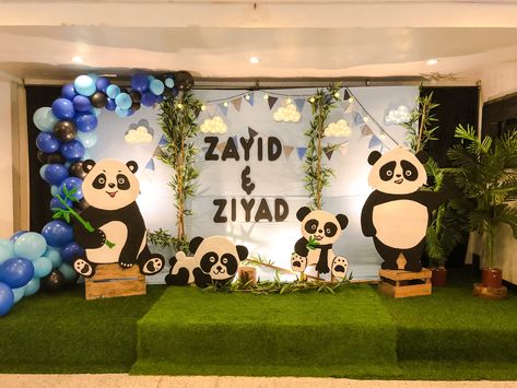 Panda Theme Decoration, Panda Themed Birthday Party, Panda Theme Birthday, Themed Birthday Decorations, Panda Themed Party, School Wall Art Ideas, Panda Theme, Panda Birthday Party, Panda Birthday