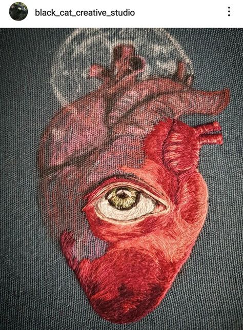 Blood Embroidery, Anatomy Embroidery Patterns, Embroidery Anatomy, Human Heart Embroidery, Anatomical Embroidery, Anatomical Heart Embroidery, Advanced Higher Art, Embroidered Wall Art, Basic Hand Embroidery Stitches