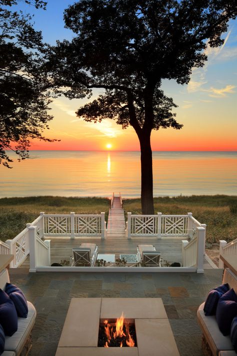 Home of the Week: Michigan Lake House – Best In American Living Michigan Lake House, Charlevoix Michigan, Lake Michigan Beaches, Michigan Summer, Michigan Beaches, Lakeside Living, Lakeside Cottage, Michigan City, Outdoor Entertaining Spaces