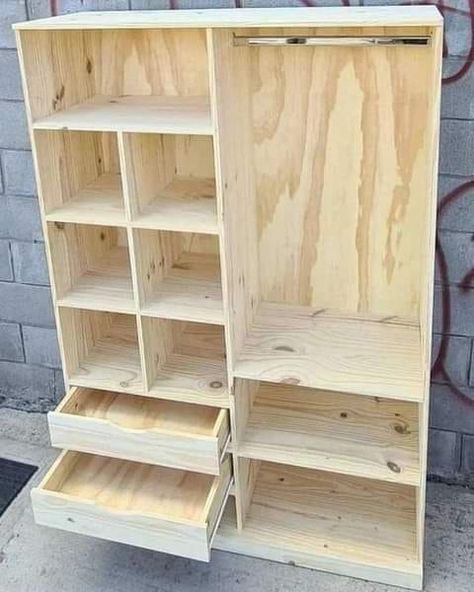 Closet Renovation, Wardrobe Interior Design, Furniture Design Wooden, Wooden Wardrobe, Woodworking Plans Diy, Diy Storage Cabinets, Cupboard Design, Beginner Woodworking Projects, Diy Closet