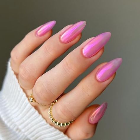 Check out this list Nails Art from protoloker Nails Almond Medium, Press On Nails Almond, Pink Press On Nails, Nails Press Ons, Press Nails, Medium Nails, Hot Pink Nails, Nude Nail Designs, Manicure Diy