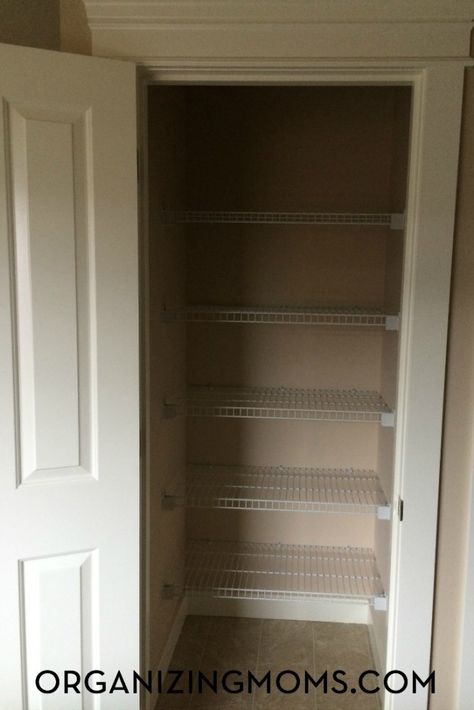 Office Closet Ideas, Linen Closet Design, Small Linen Closets, Bathroom Linen Closet, Linen Closet Storage, Master Bath And Closet, Modern Bathroom Renovations, Bathroom Closet Organization, Declutter Closet