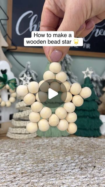 Wooden Bead Star, Caroline Fleming, Snowflake Ornaments Diy, Beaded Ornaments Diy, Bead Star, Beaded Snowflakes Ornament, Beaded Christmas Decorations, Beaded Snowflakes, Crafts For Boys