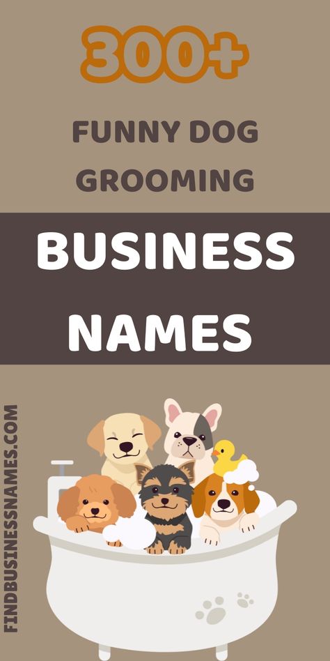 Check out these hilarious dog grooming business names! 

Perfect for pet lovers and aspiring entrepreneurs, these funny names will make your business stand out. 

Get inspired and add some humor to your grooming services. 

#FunnyDogGroomingBusinessNames Grooming Salon Inspiration, Small Dog Grooming Salon Ideas Decor, Dog Grooming Names Ideas, Dog Grooming Business Names, Grooming Salon Names, Dog Business Names, Funny Names For Dogs, Groomer Salon, Funny Dog Grooming