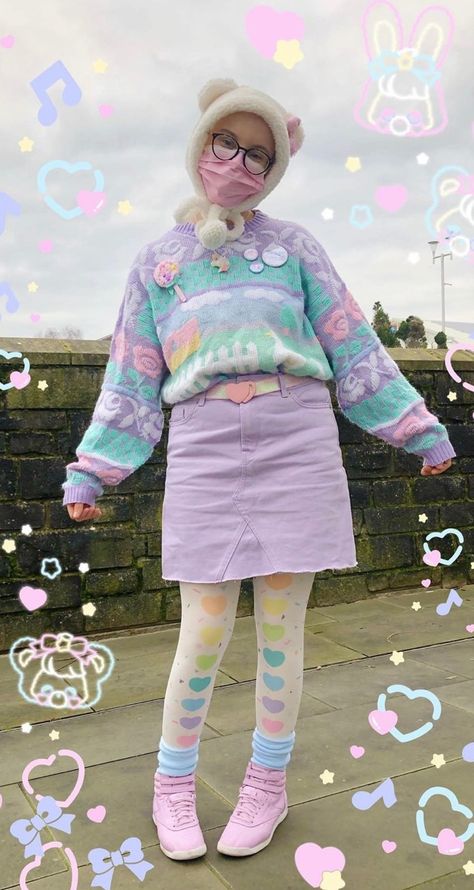 Candycore Aesthetic Outfits, Pastel Core Outfits, Candycore Aesthetic, Kid Core Outfits, Pastel Core, Kidcore Fashion, Decora Fashion, Pastel Style, Core Outfits