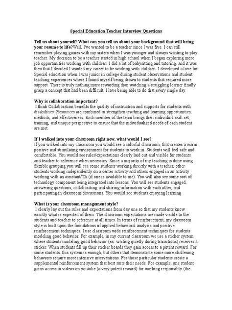 This is a list of questions and answers to interview questions that I received during my interviews for a special education position. Answers To Interview Questions, Teacher Interview Questions And Answers, Teacher Interview Questions, Teacher Interview, Teacher Interviews, List Of Questions, Teacher Assistant, Interview Questions And Answers, Differentiated Instruction