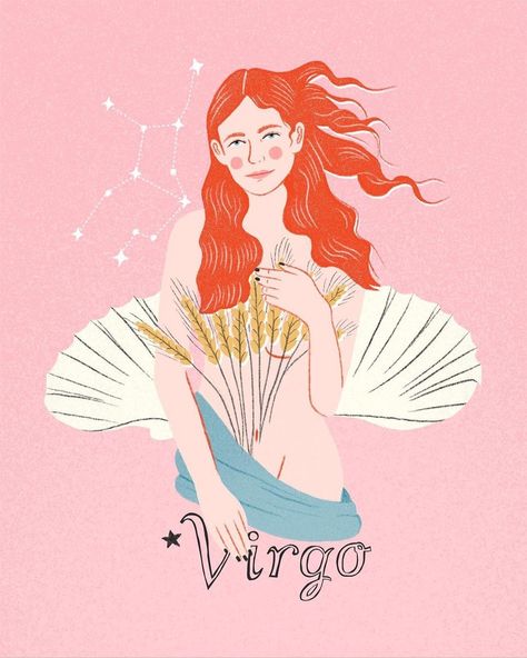 federicaponzdeleon Virgo Illustration, Faerie Witch, Justice Goddess, Virgo Queen, Magic Goddess, Virgo Goddess, God Hermes, Virgo Personality, Virgo Aquarius