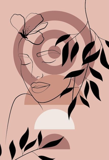 One line drawing the face and hair abstr... | Premium Vector #Freepik #vector #contemporary #girl-art #minimal-line #woman-art Drawing The Face, Black Living Room Decor, Diy Print, Black Living Room, One Line Drawing, Art Minimal, Abstract Line Art, Woman Art, Boho Art