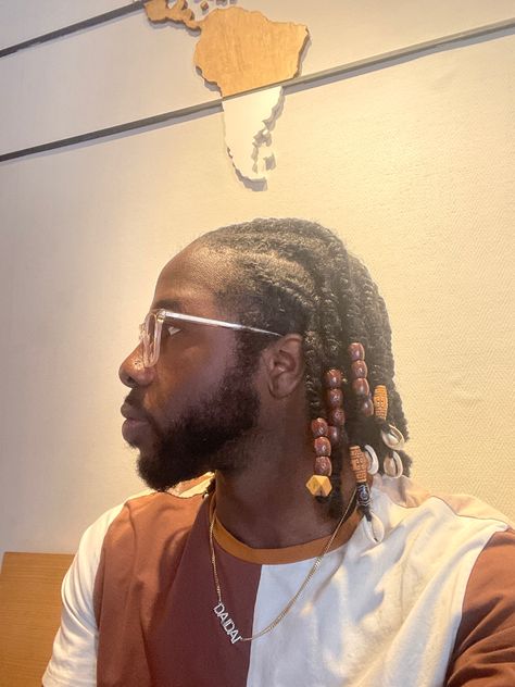 #twist #flsttwist #beads #naturalhairstyles #beard #naturalhair Mens Locs, Locs With Beads, Blk Hairstyles, Braids 2023, Straight Backs, Bday Hair, Black Haircut, Cornrow Styles, Hair References