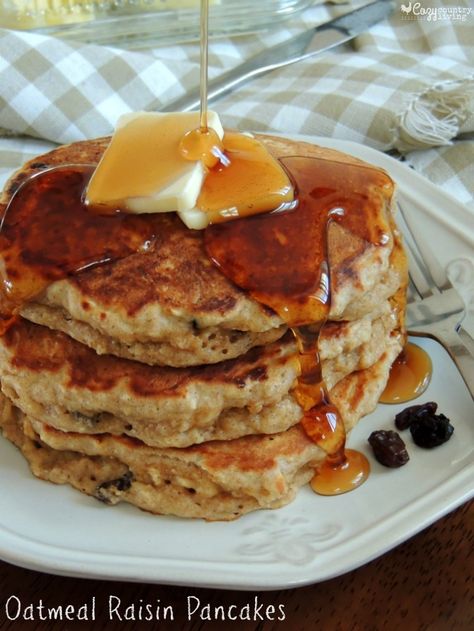 Oatmeal Raisin Pancakes Oatmeal Raisin Pancakes, Raisin Pancakes, Baked Mashed Potatoes, Potato Broccoli, Delicious Oatmeal, Day After Christmas, Oatmeal Pancakes, Egg Casserole, Weekend Breakfast