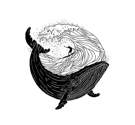 Harmony Concept by Quartz Design, via Behance Zee Tattoo, Whale Tattoos, Desain Editorial, Whale Art, Waves Tattoo, A Whale, Art Et Illustration, Surf Art, Art And Illustration