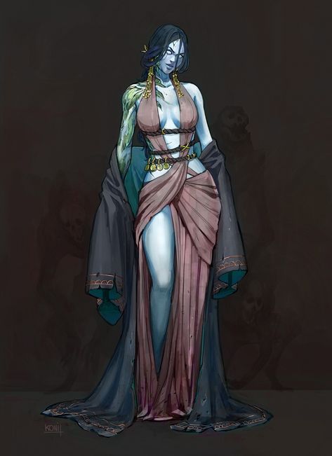 ArtStation - Witch Pandora, Koni - Amandine GIRARD Demon Art, Medieval Fantasy, Dnd Characters, Character Portraits, Creature Art, Fantasy Character Design, Character Concept, Dark Fantasy, Artist Inspiration